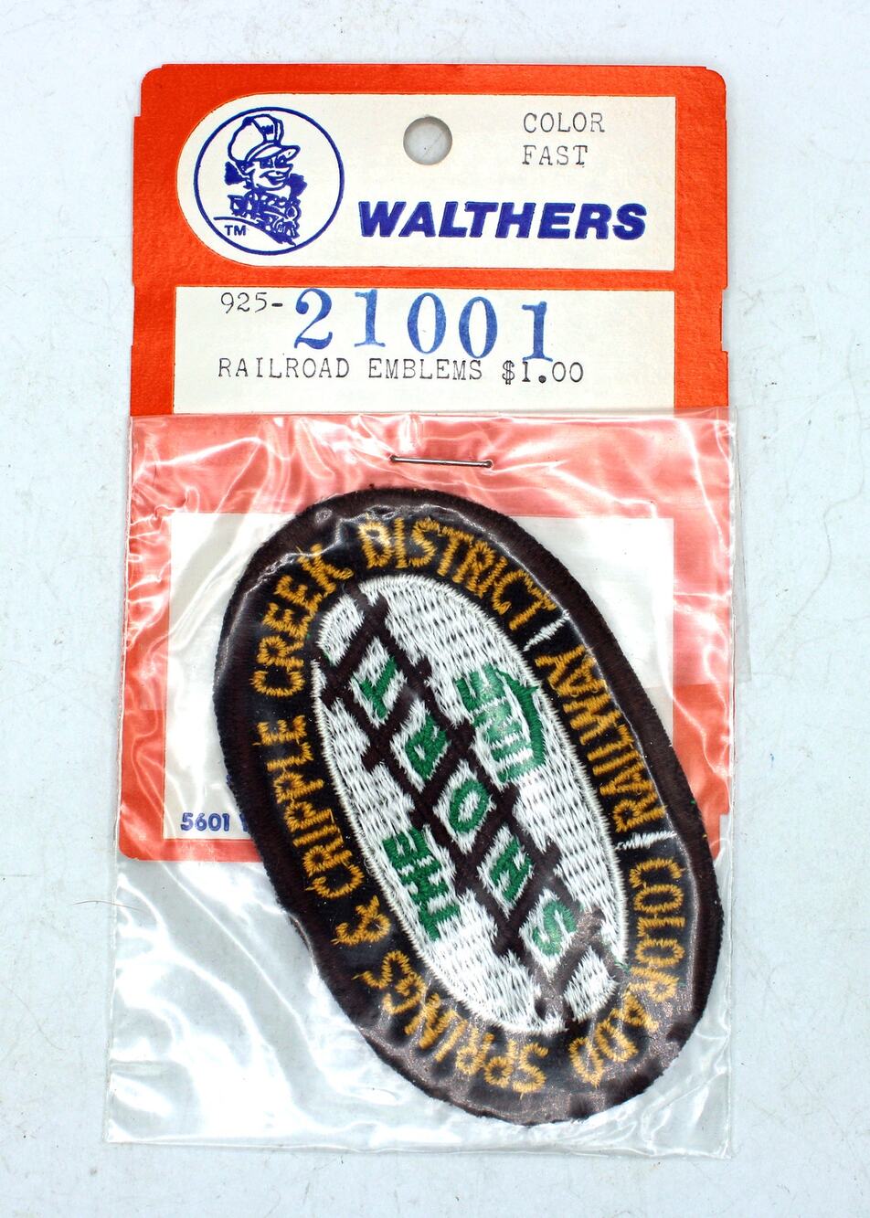 NOS Walthers Colorado Springs & Cripple Creek Short Line Railroad Patch